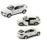 Коллекционная игрушечная машинка BMW X6 KT5336W инерционная (Белый) - Игрушечные машинки bmw