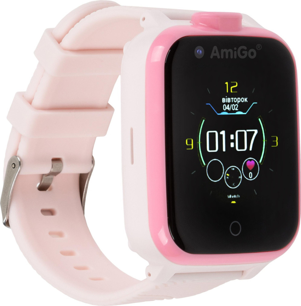 ДИТЯЧИЙ СМАРТ-ГОДИННИК З ВІДЕОДЗВІНКОМ AMIGO GO006 GPS 4G WIFI VIDEOCALL PINK - фото 1 - id-p1978061895