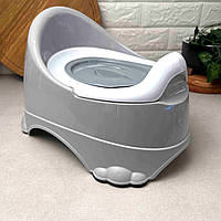 Дитячий горщик для хлопчика з низькою спинкою та кришкою, Сірий 11103 Dunya