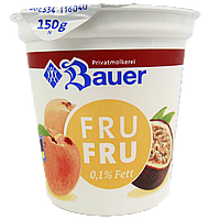 Йогурт персик-маракуя Бауер Bauer peach-passion fruit 150g 20шт/ящ (Код: 00-00015141)