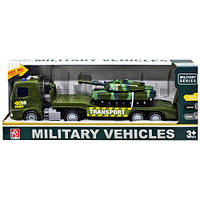 Игрушка военная машина с танком зеленый - Игрушечная военная техника