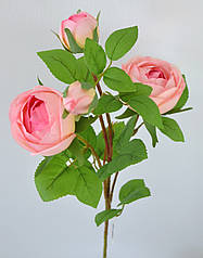 Штучна гілка троянда світло рожева 67см