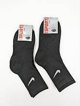 Жіночі зимові високі тенісні шкарпетки стрейчеві  Sport Line емблема махрова ступня однотонні 36-40 12 пар/уп чорні