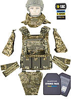 Комплект захисту від М-ТАС: плитоноска, горжилет, захист плечей та паху (фартух), камербенд з балістични