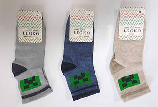 Шкарпетки дитячі демісезонні для хлопчика, середньої довжини, Minecraft, LEGKO, Версаль (розмір 16)