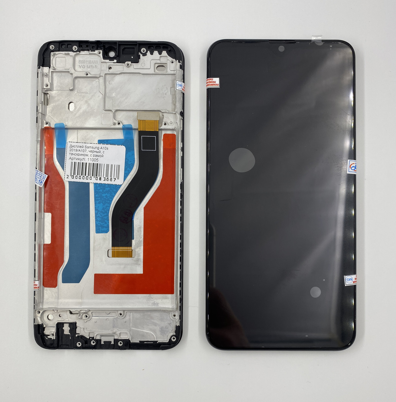 Дисплей Samsung A10s 2019/A107, чорний, з тачскрином, з рамою, фото 1