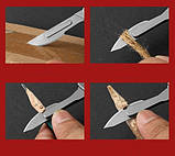 Скальпель складний брелок + 10 лез з швидким відкриттям, фото 6