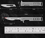 Скальпель складний брелок + 10 лез з швидким відкриттям, фото 5