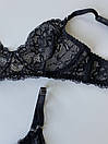 Комплект жіночої білизни чорний Sofi з поясом, фото 6