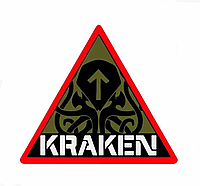 Шеврон спецподразделение "KRAKEN" (КРАКЕН)  Шевроны на заказ нашивки Шеврон нашивка на липучке (AN-12-181)