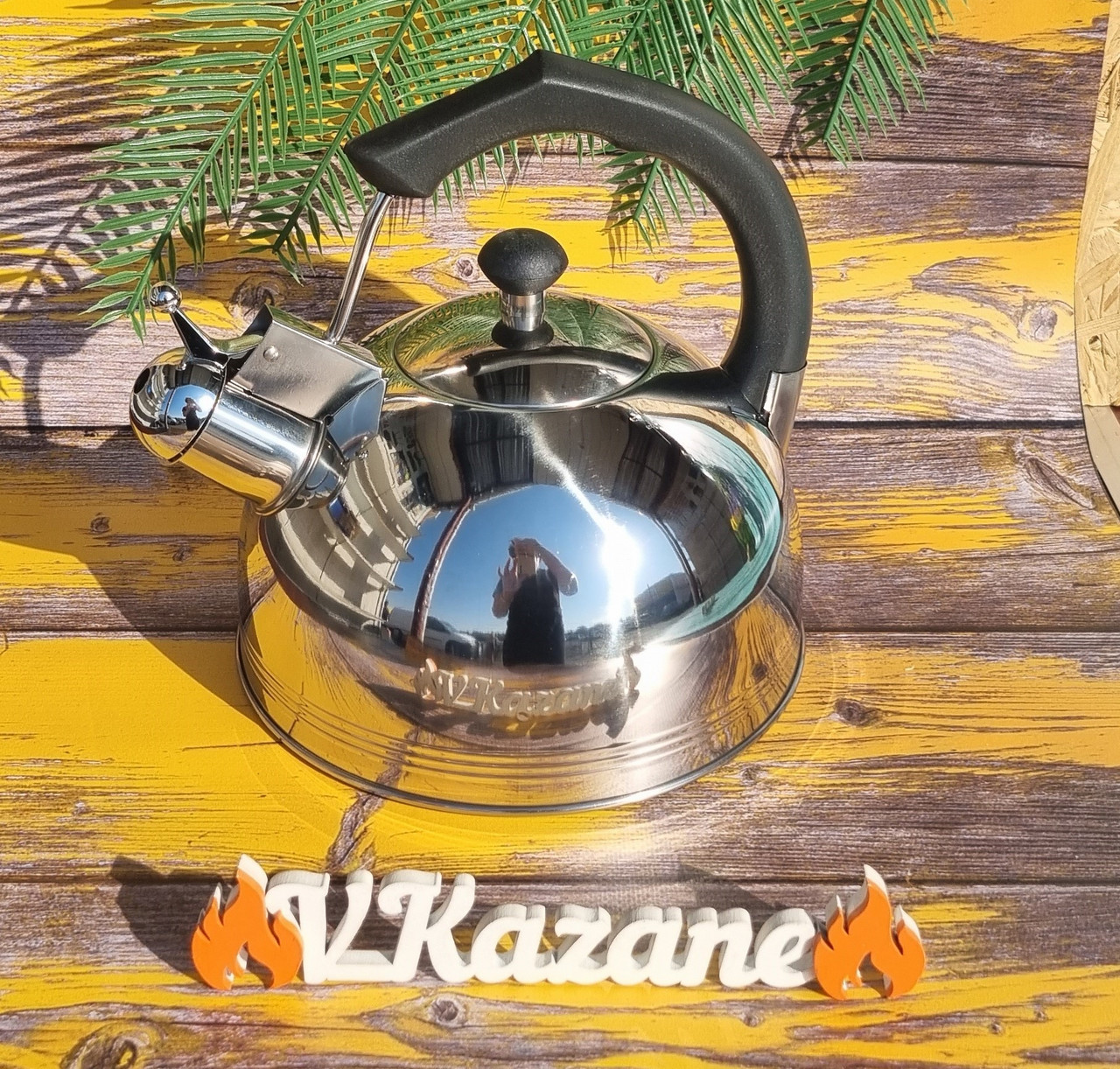 Чайник зі свистком 3 л із неіржавкої сталі Maestro MR-1307-BLACK Чайник для індукційної плити Чайник, фото 1