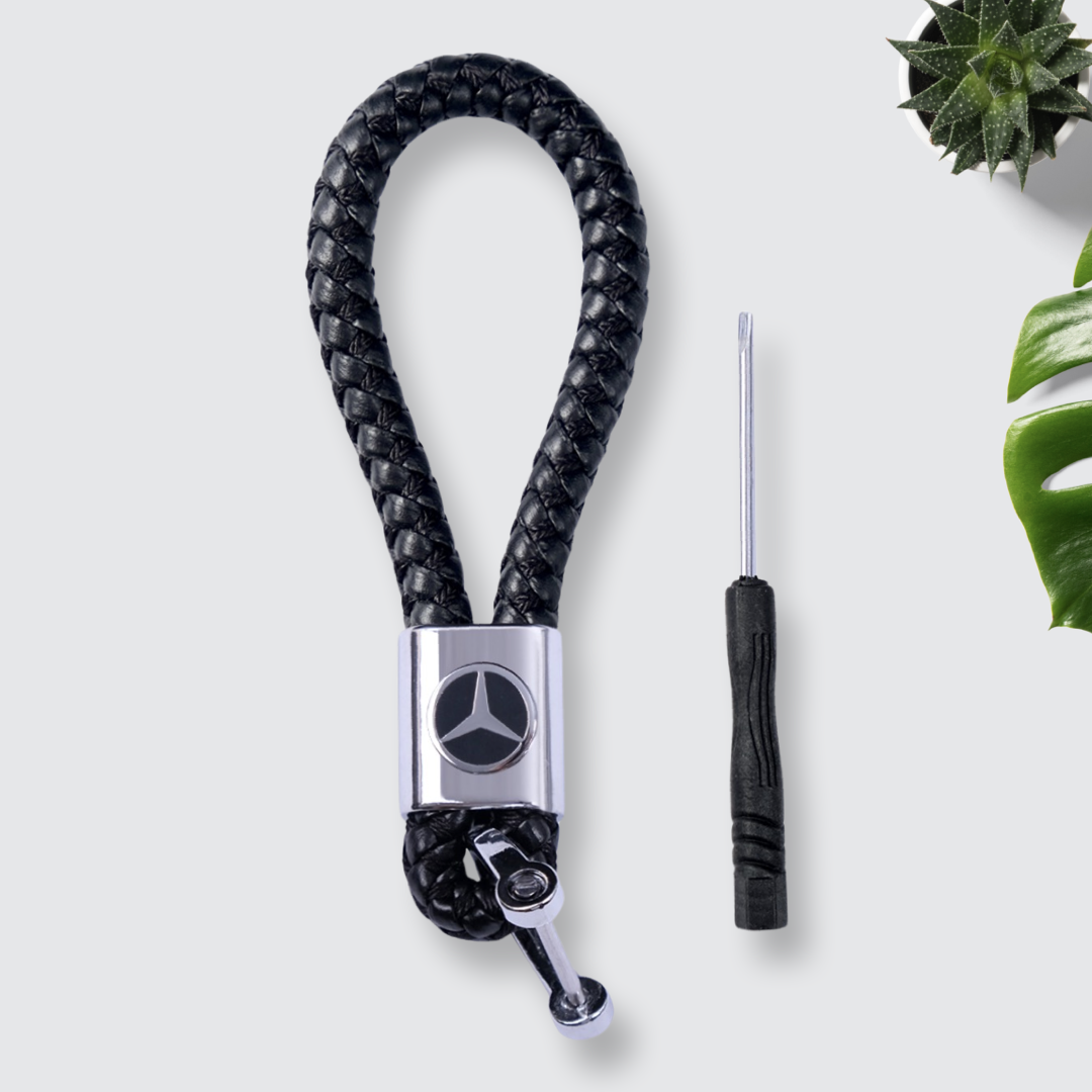 Стильний шкіряний Брелок з логотипом Mercedes, фото 1