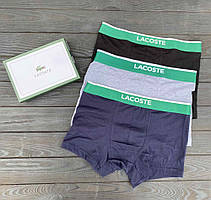 Набір чоловічих трусів у подарунок, 3 шт, Lacoste (5160) М