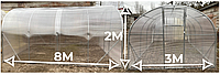 Теплиці з полікарбонатом Soton 4мм Веган 3×8м з квадратної оцинкованої труби (bigtorg.com)