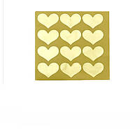 Стикеры наклейки для упаковки подарков Сердечки Золото 1 лист