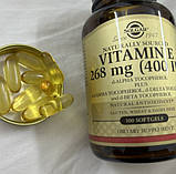 Натуральний Вітамін Е Solgar Vitamin E 400 100 IU гел капс, фото 5