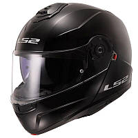LS2 FF908 Strobe 2 Solid Gloss Black, XS Мотошолом модуляр з окулярами