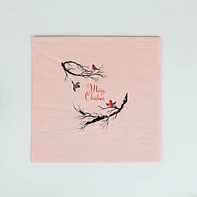 Серветка Різдвяна Паперова "Merry Christmas" 40*40 см - 10 шт Декоративна Серветка з новорічною тематикою