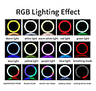 Кільцева LED лампа RGB MJ26 (26см) + штатив 2 метри, фото 5
