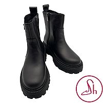 Черевики жіночі зимові шкіряні чорного кольору “Style Shoes”, фото 3