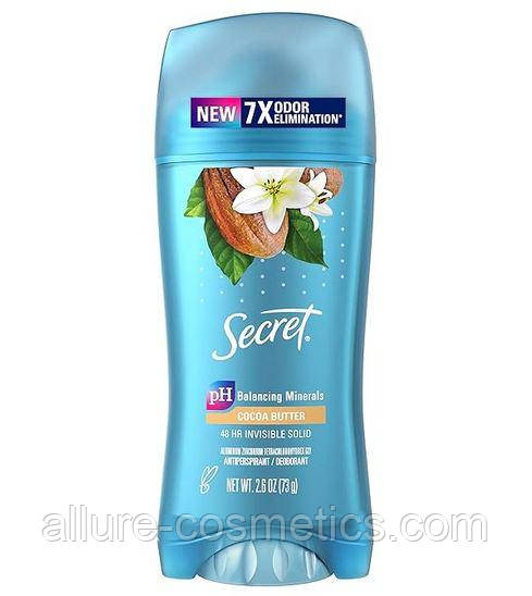 Твердий дезодорант олія Какао Secret Classic Cocoa Butter Invisible Solid Antiperspirant