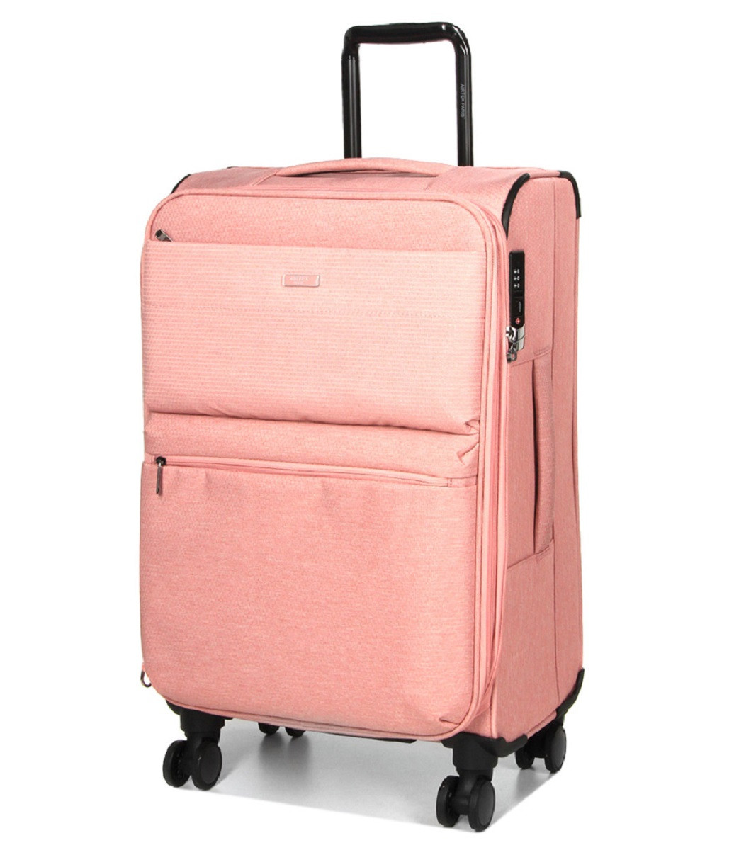 Валіза тканинний AIRTEX 828 середня 4 колеса рожева, фото 1