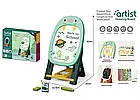 Дитячий двосторонній мольберт для малювання і творчості 3 в 1 з настільними іграми., фото 4