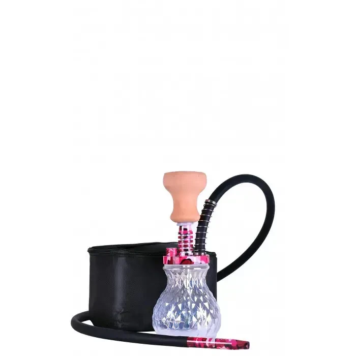Бюджетний димний кальян із прозорою колбою на 1 персону Yahya Turtle new — Pink