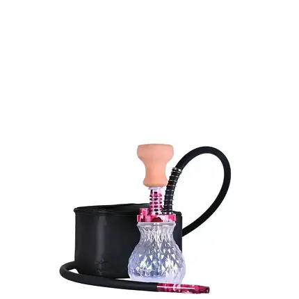 Бюджетний димний кальян із прозорою колбою на 1 персону Yahya Turtle new — Pink, фото 1