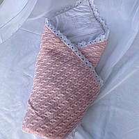 Конверт-плед для новонароджених на синтепоні Косичка, рожевий