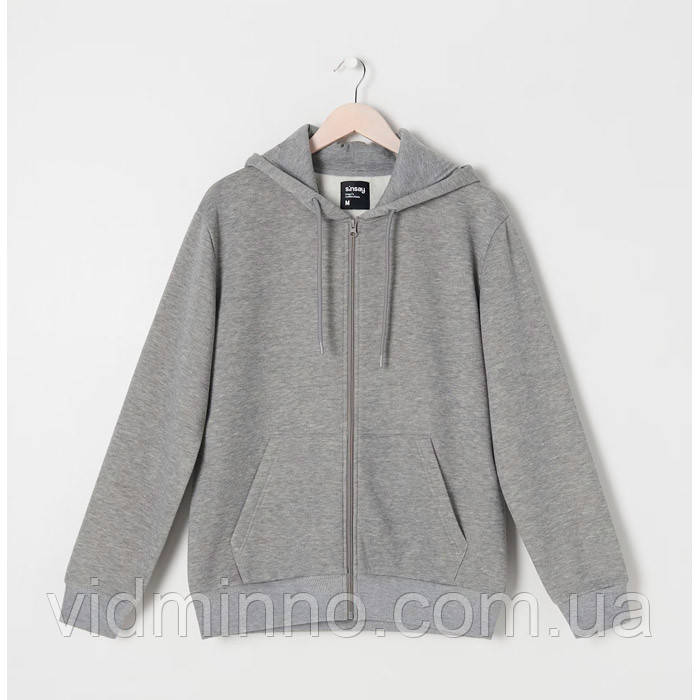 Чоловіча однотонна кофта кардиган на флісі Sinsay р.XS, фото 1