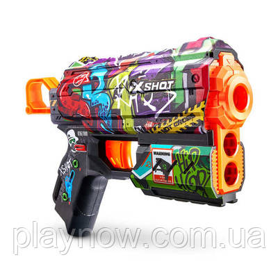 Дитячий швидкострільний бластер X-Shot Skins Flux Graffiti дитяча зброя, фото 1