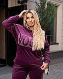 Костюм брючний жіночий велюровий на флісі із декором, фото 2