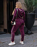 Костюм брючний жіночий велюровий на флісі із декором, фото 3