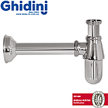 Сифон латунний хромований для умивальника під автопробку CONCORD Ø 32х1.1/4" Ghidini 529114, фото 4