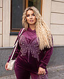 Костюм жіночий велюровий на флісі з декором, фото 3