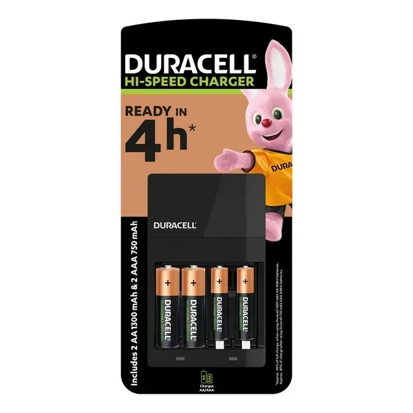 Зарядний пристрій для акумуляторів AA, AAA Duracell CEF14 + 2 rechar AA1300mAh + 2 rechar AAA750mAh