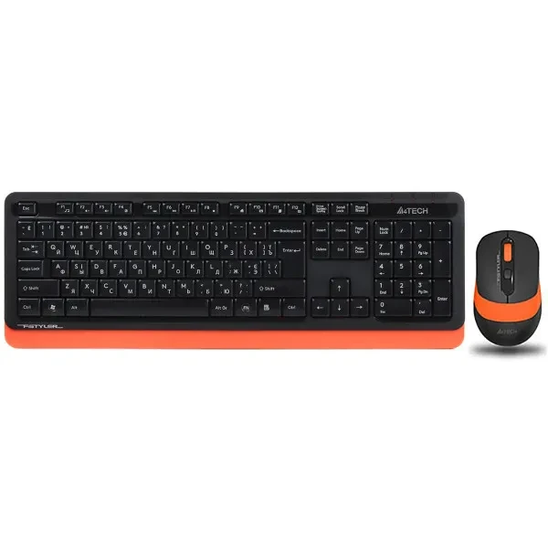 Комплект клавіатура та миша A4Tech Fstyler FG1010 Black Orange (бездротовий)