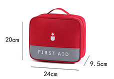 Органайзер-сумка для ліків "FIRST AID". Розмір 24х20х9,5 см. Червона, фото 4
