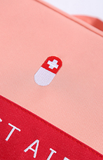 Органайзер-сумка для ліків "FIRST AID". Розмір 24х20х9,5 см. Червона, фото 5