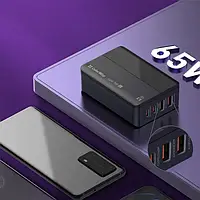 Адаптер питания для телефона ColorWay CW-CHS040PD-BK Black (2USB-A + 2USB TYPE-C)