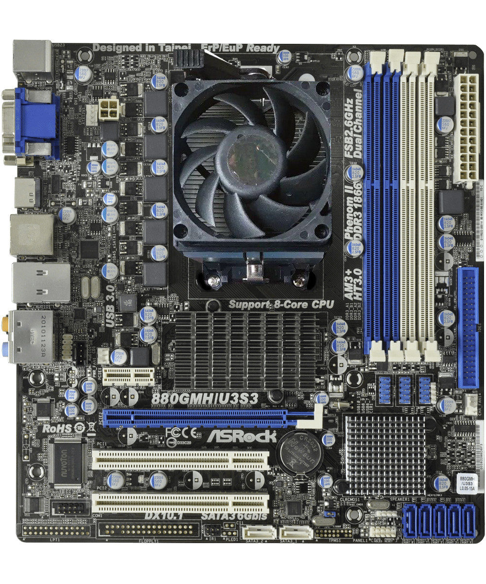ДУЖЕ ПОТУЖНИЙ 8 ЯДЕРНИЙ КОМПЛЕКТ AMD на DDR3 - ПРОЦЕСОР sAM3+ FX-8320 ( 8 ЯДЕР по 3,5 -4,0 GHZ) + Плата