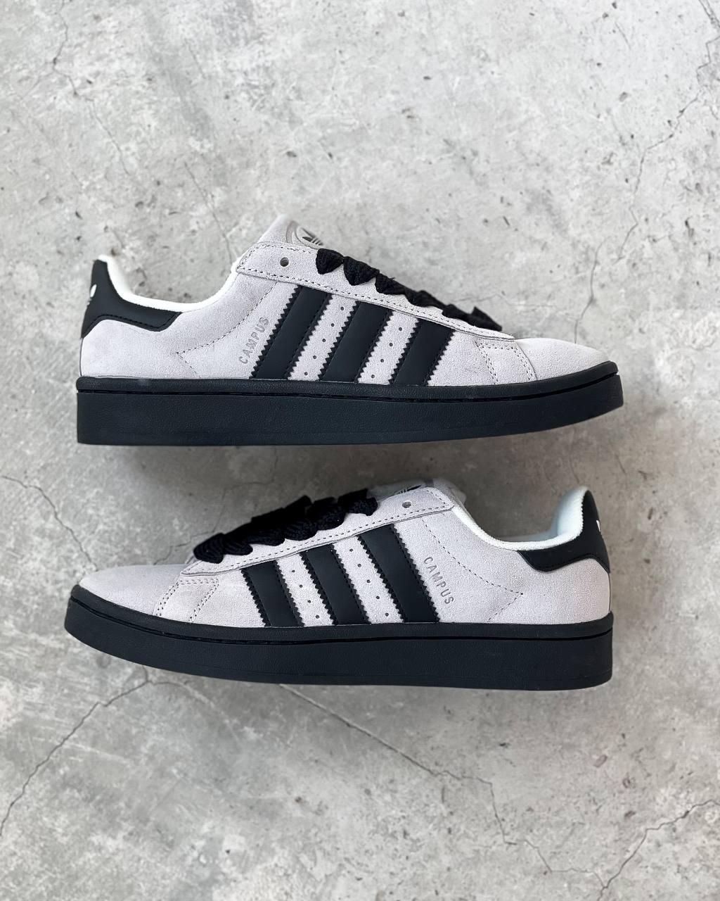 Кроссовки мужские Adidas Campus Grey Black серые адидас кеды замшевые ...