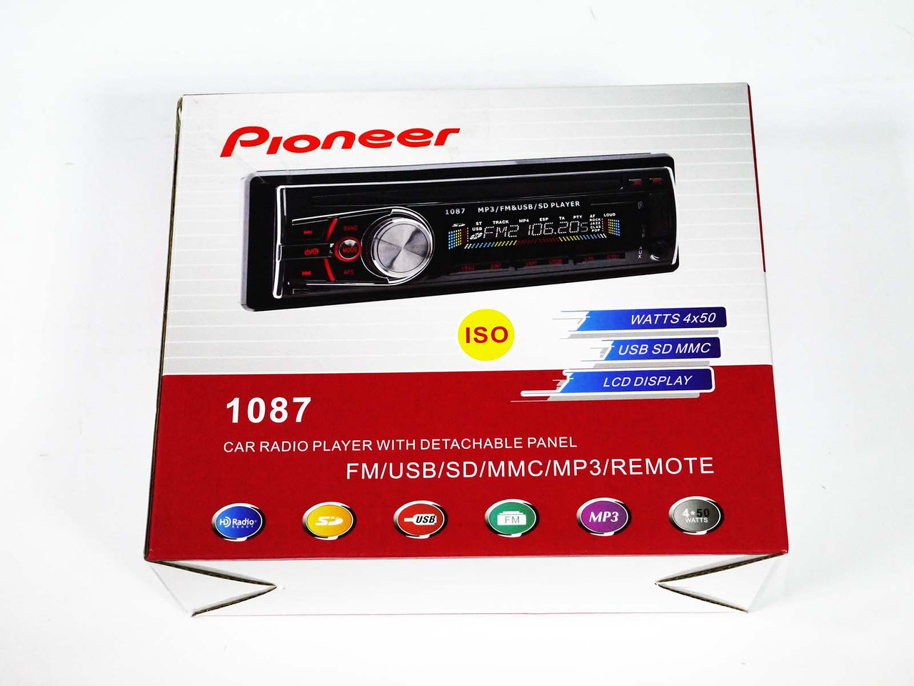 Автомагнітола 1087 Usb+Sd+Fm+Aux+C'ЄМНА ПАНЕЛЬ