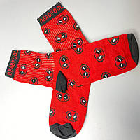 Чоловічі демісезонні шкарпетки 1 пара 40-45 хорошої якості з бавовни з прикольним принтом, високі і червоні