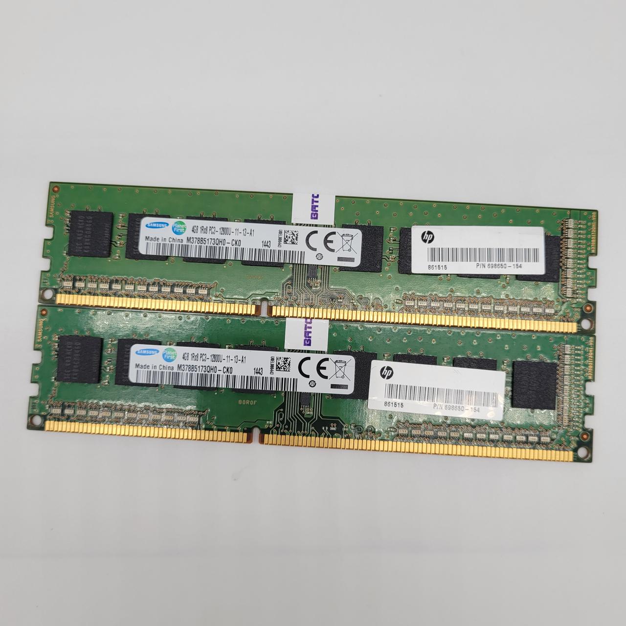 Пара оперативної пам'яті Samsung DDR3 8Gb (2x4Gb) 1600MHz PC3-12800U 1R8 CL11 (M378B5173QH0-CK0) Б/В