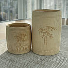 Бамбукова чашка 9х6см, класична натуральний бамбук ручна робота, фото 4