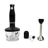 Блендер заглибний 3 в 1 Blender Set 500W  ⁇  Багатофункціональний блендер Подрібнювач продуктів чорний, фото 4