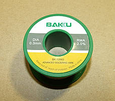 PAY011 Припій BAKKU дротяний Solder wire BK10003 0,3 мм,  50gr Sn 97%, Ag 0,3%, Cu 0,7%, rma 2%