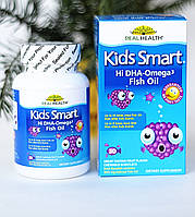 Kids Smart, риб ячий жир із високим вмістом омега-3 ДГК, чудовий фруктовий смак 30 жувальних капсул